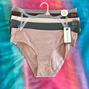 New Danskin Intimates 5-Pack Organic Bikini L Large